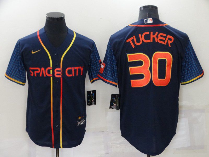 Men Houston Astros #30 Tucker Blue City Edition Game Nike 2022 MLB Jersey->houston astros->MLB Jersey